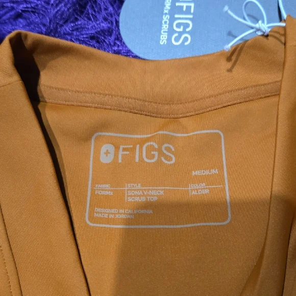 Figs Women's Tan Short Sleeve Scrub Top - Picture 10 of 12